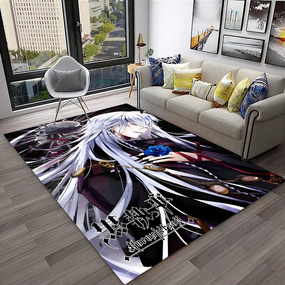 Navak Carpet 3D Anime Black Butler Cartoon Carpet Rug for Home Living Room Bedroom Sofa Doormat Decor,kids play Area Rug Non-slip Floor Mat