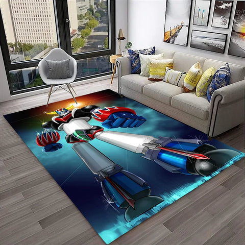 Navak Carpet 3D Cartoon UFO Robot Grendizer Anime Carpet Rug for Home Living Room Bedroom Sofa Doormat Decor,kids Area Rug Non-slip Floor Mat