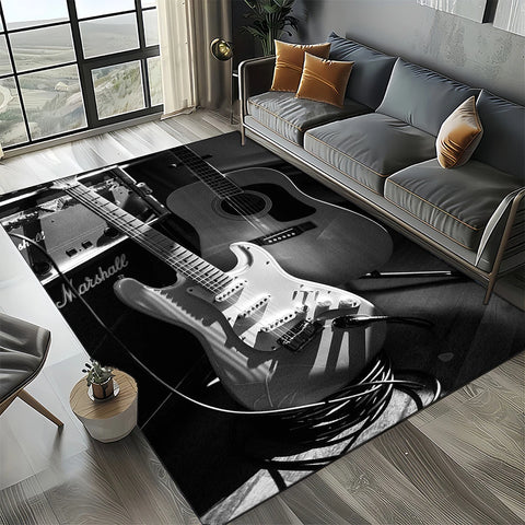 Navak Carpet 27 Style New 3D Fender Retro Guitar Instruments Music Carpet Rug for Living Room Bedroom Home Sofa Decoration,Non-slip Floor Mat