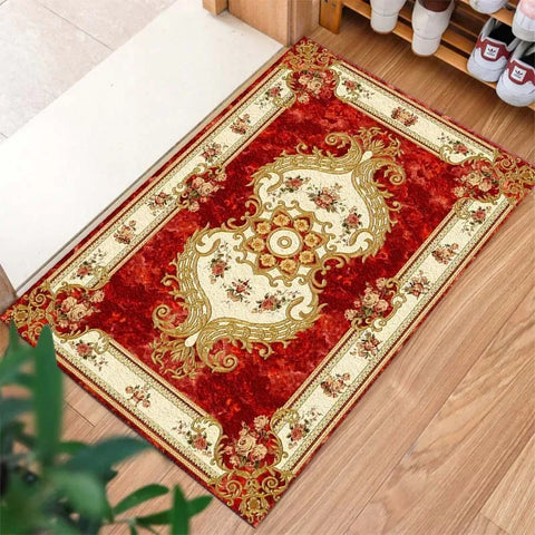 Navak Carpet Rug Anti-Slip Washable Floor  for Kitchen Laundry Room Retro Pattern   Corridor Entrance Door Mat