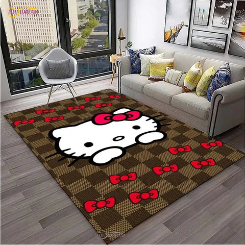 Navak Carpet Hello Kitty kawaii Cartoon Anime Carpet for Living Room Bedroom Rug Kitchen Door Kids Un-slip Floor Mat Alfombra Birthday gift