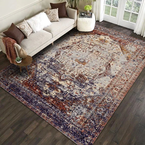 Navak Carpet Retro Europe Persia Style Carpet Living Room Sofa Bedroom Study Kitchen Entrance Door Mat Non-slip Cartoon Home Decoration Rug