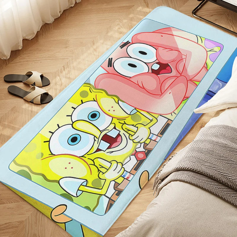 Navak Carpet Sleeping Room Floor Carpet D-SpongeBobs Cute Kitchen Waterproof Bathroom Mat Non-slip Custom Doormat Entrance Door Hallway Rug