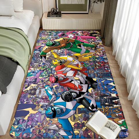Navak Carpet Mighty Morphin Power Rangers Floor Bathroom Mat Kids Room Bedroom Decoration Balcony Anti-Slip Doormat Living Room Welcome Rug