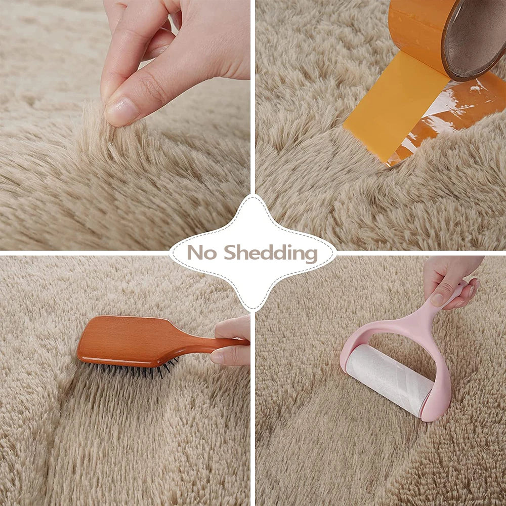 Navak Carpet Area Rugs For Bedroom Living Room Fluffy Fuzzy Shag Shaggy Soft Plush Gray Carpet Indoor Floor Gray Rug For Kids Home Dorm Decor