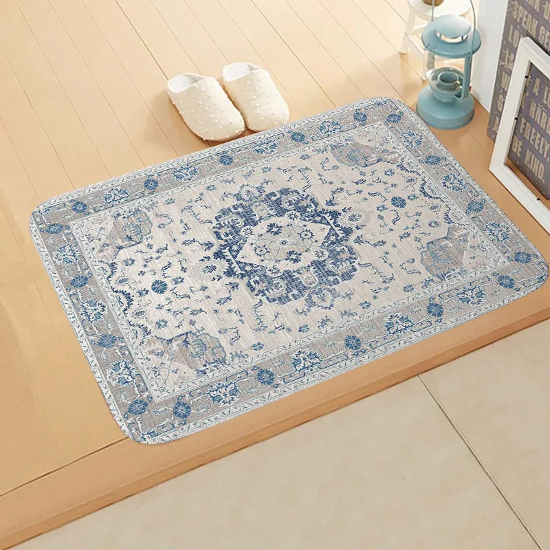 Navak Carpet Boho Persian Rug Pattern Kitchen Bath Entrance Door Mat Flannel Carpet Doormat Bedroom Mats Anti-Slip Absorbent Home Decor