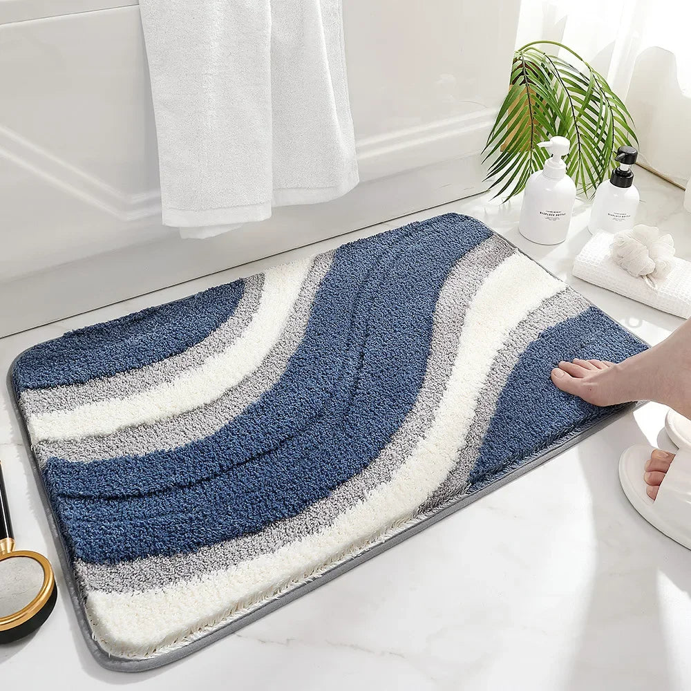 Navak Carpet Cartoon Imitation Cashmere Bathroom Mats Entry Door Quick Drying Absorbent Rugs Non-Slip Thickened Bedroom Carpets Household