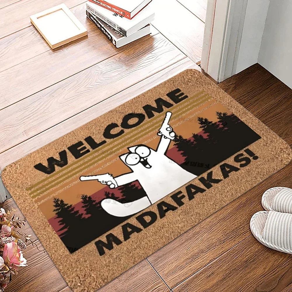 Navak Carpet 1 piece carpet pattern mat outdoor non-slip cat rug dirt resistant door mat bathroom entrance decoration machine washable