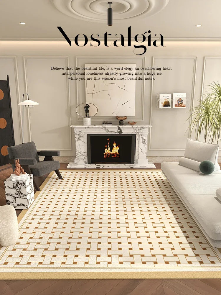 Navak Carpet Nordic Style Rugs for Bedroom Fluffy Soft Living Room Decoration Plush Carpet Modern Minimalist Study Rug Thick Plaid Floor Mat