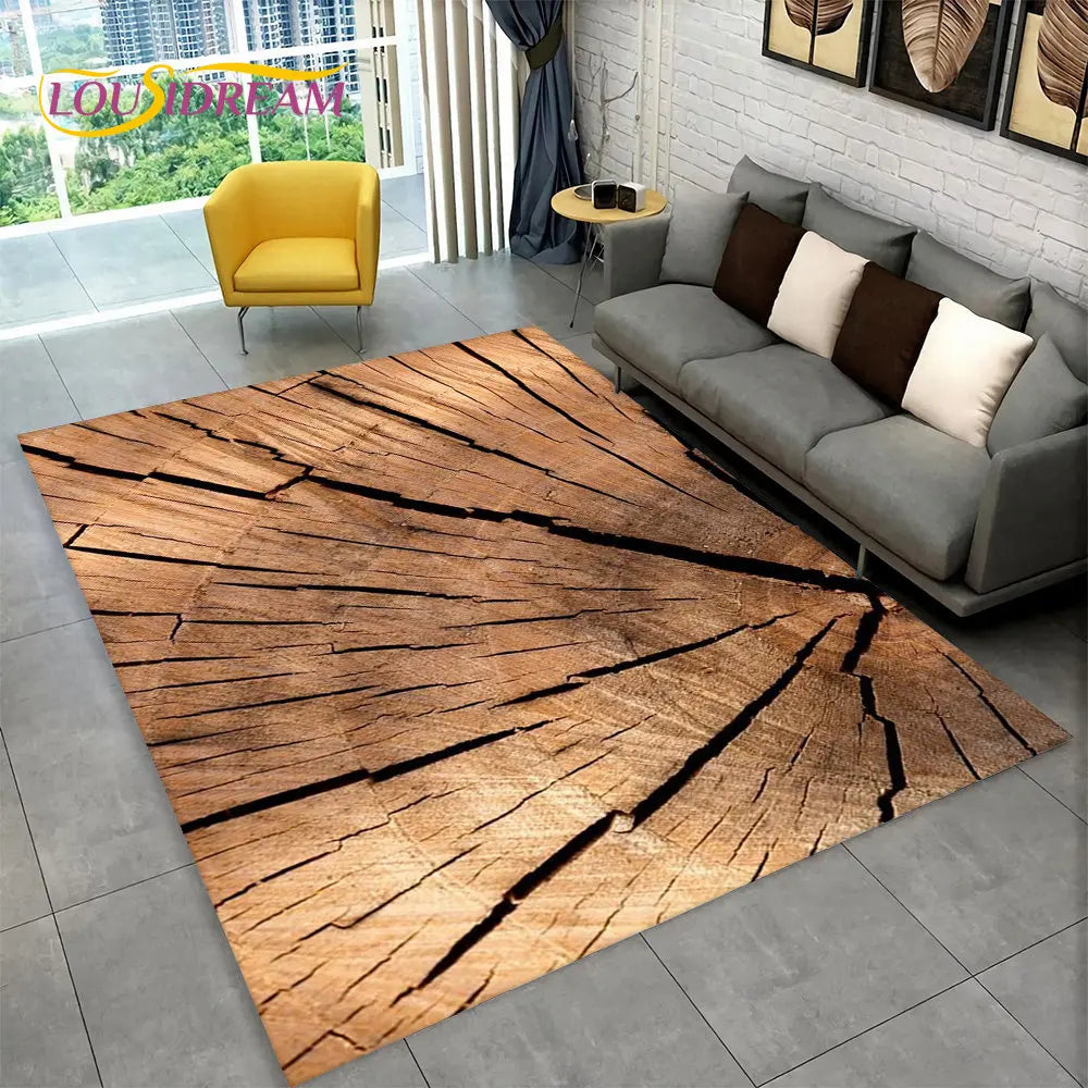 Navak Carpet 3D HD Wood Grain Retro Area Rug Large,Carpet Rug for Home Living Room Kids Bedroom Sofa Doormat Decor,Kitchen Non-slip Floor Mat