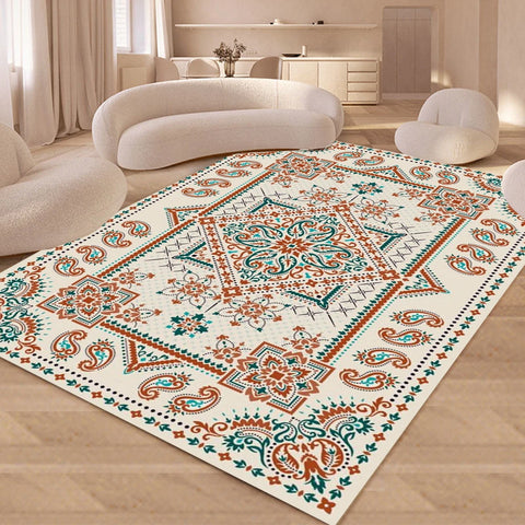 Navak Carpet Nordic Moroccan Rural American Style Carpet Bedroom Living Room Dirt Resistant Carpet Bohemian National Style Home Decor