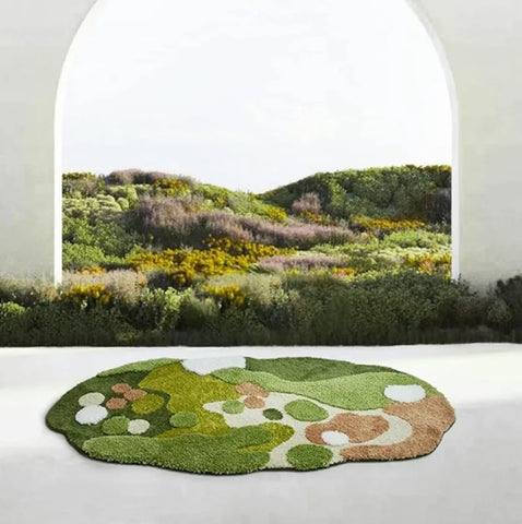 Navak Carpet Moss Rug 3D Stereo for Living Room Imitation Cashmere Green Carpet Bedroom Bedside Floor Mat Anti-Slip Shaggy Rugs Home Decor
