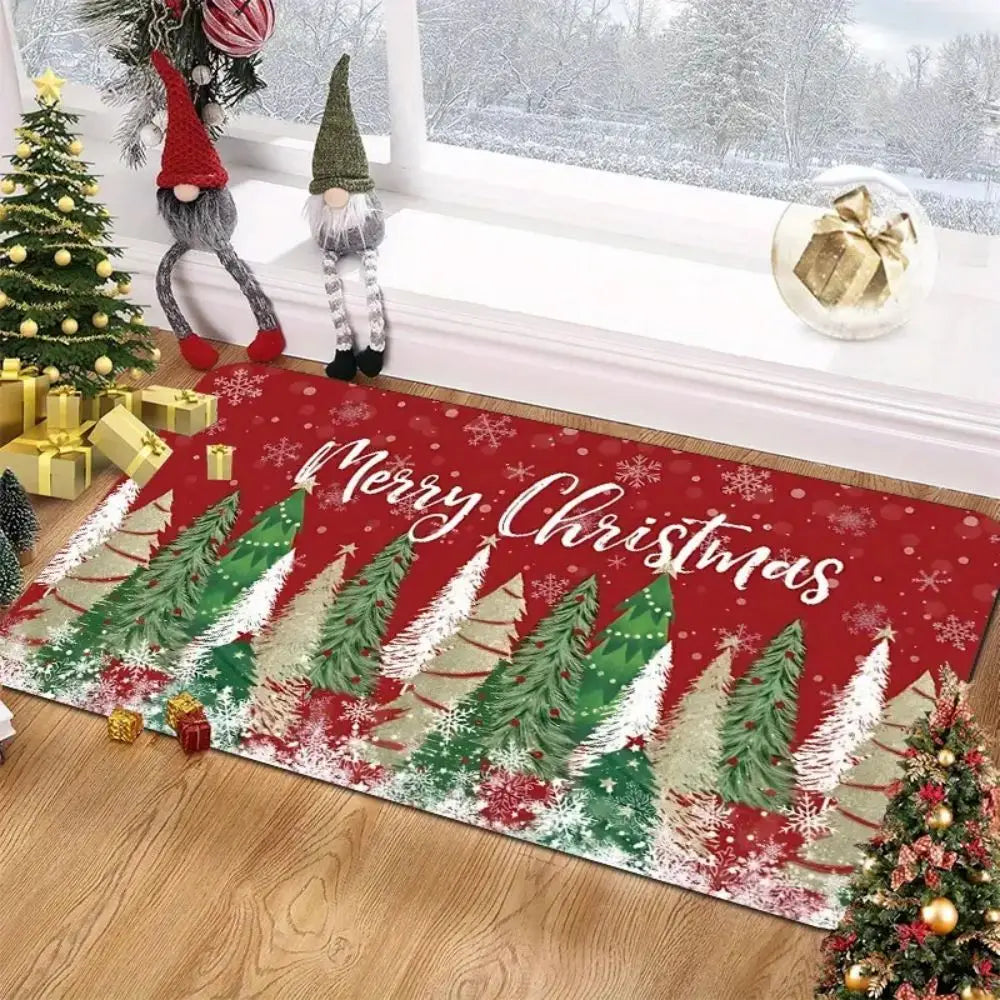 Navak Carpet Exclusive Picks Christmas Decorative Rug, Durable and Non-Slip Christmas Tree Bathroom Door Mat, Entrance Door Mat, Home Decor