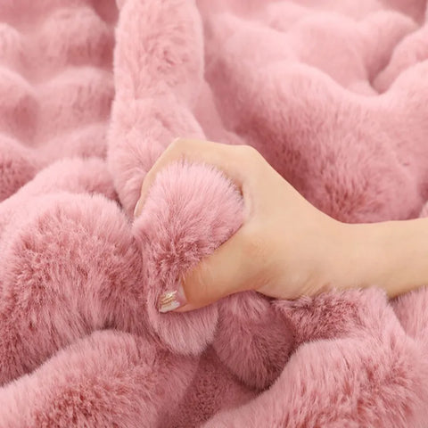Navak Carpet 1Pc Bubble Plush Carpet For Home Decor Imitation Rabbit Hair Balcony Cushion Kids Living Room Faux Fur Rug Girl Bedroom Foot Mat