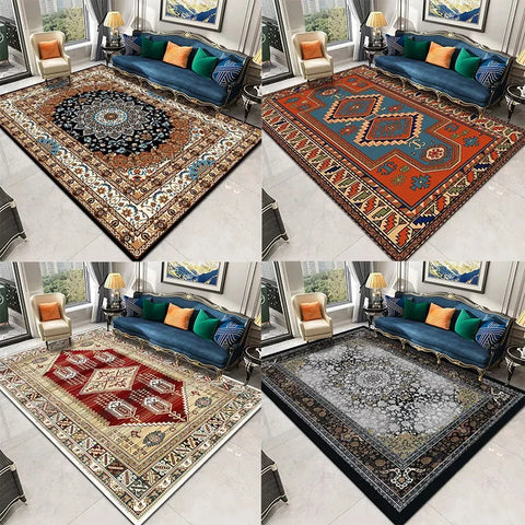 Navak Carpet Persian Retro Carpet Living Room Light Luxury Decoration Bedroom Bedside Large Rugs Lobby Coffee Table Non-Slip Lint-Free Mats