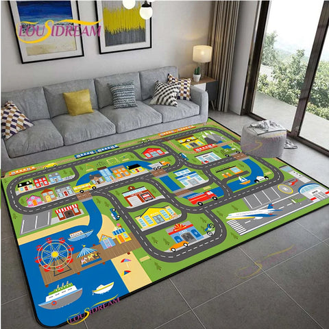 Navak Carpet Alfombra Road Traffic Rout Map Carpet Living Room Sofa Coffee Table Bedroom Rugs Kitchen Kid Play Anti-slip floor Mat Home Decor