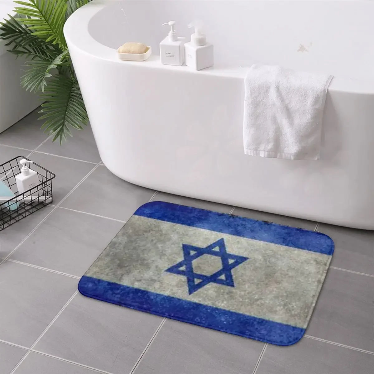 Navak Carpet Israel Flag Anti-slip Doormat Floor Mat Sand Scraping Carpet Rug for Kitchen Entrance Home Bathroom Living room Footpad Mats