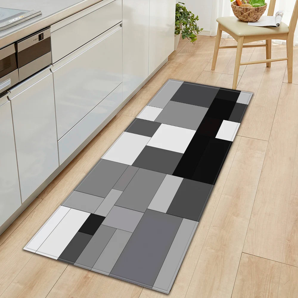 Navak Carpet Plaid Kitchen Mat Home Living Room Balcony Bedroom Floor Decoration 3D Carpet House Hallway Entrance Door Bath Non-Slip Foot Rug