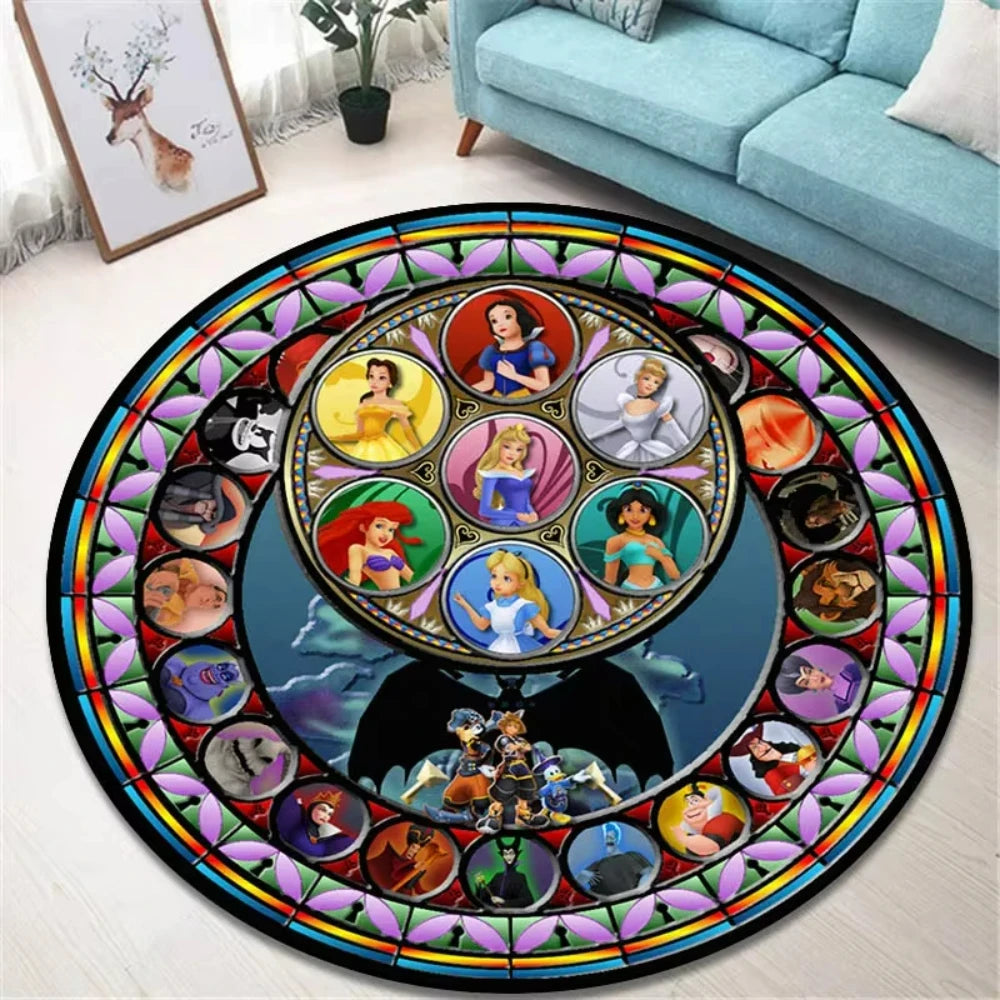 Navak Carpet K-Kingdom Heart Themed Round Carpet for Living Room and Bedroom NonSlip Floor Mat Rug for Gaming Enthusiast Birthday Gift Idea