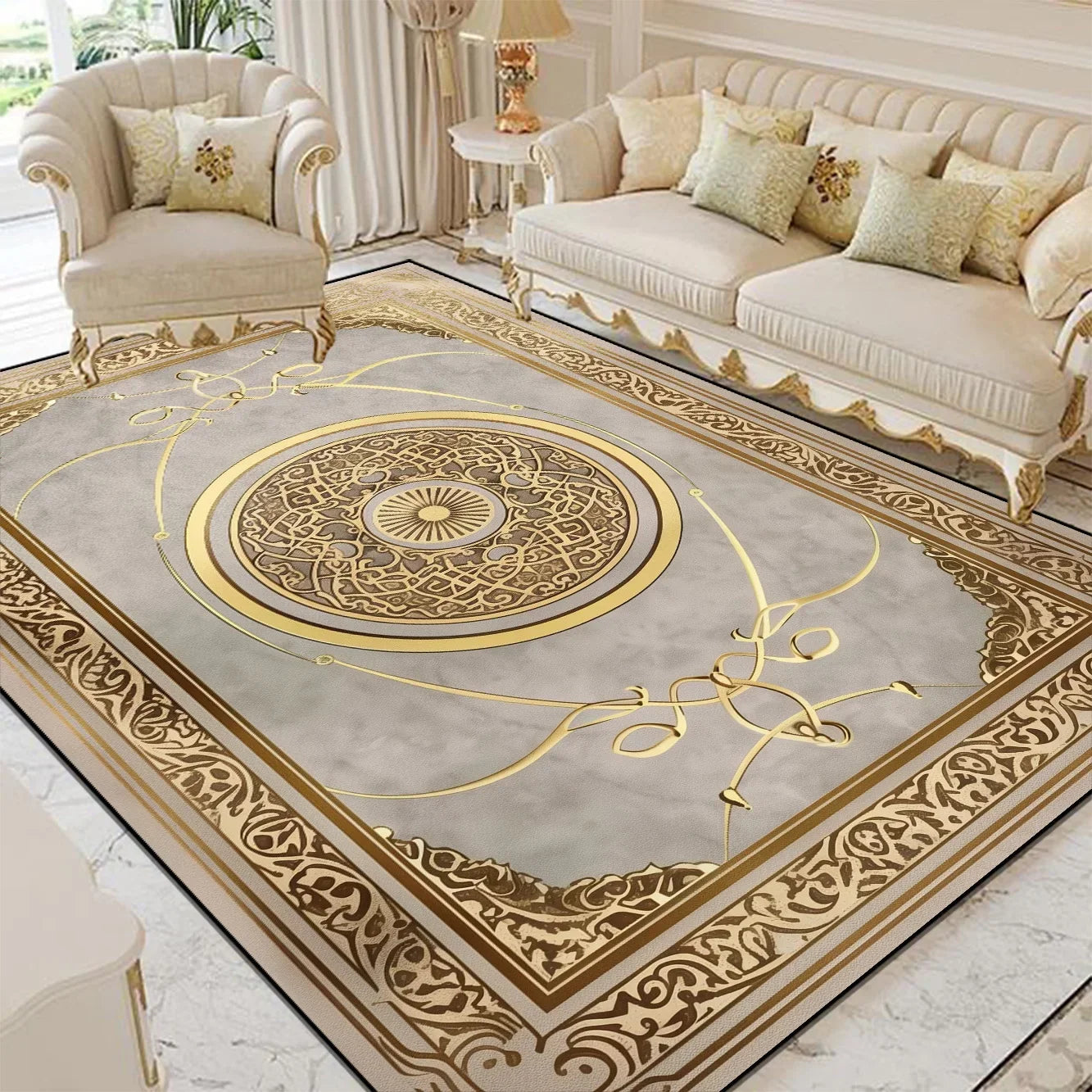 Navak Carpet Luxury Style Living Room Large Area Rug Home Room Decor Floor Mats Lounge Sofa Coffee Non-slip Carpet Bedroom Cloakroom Washable