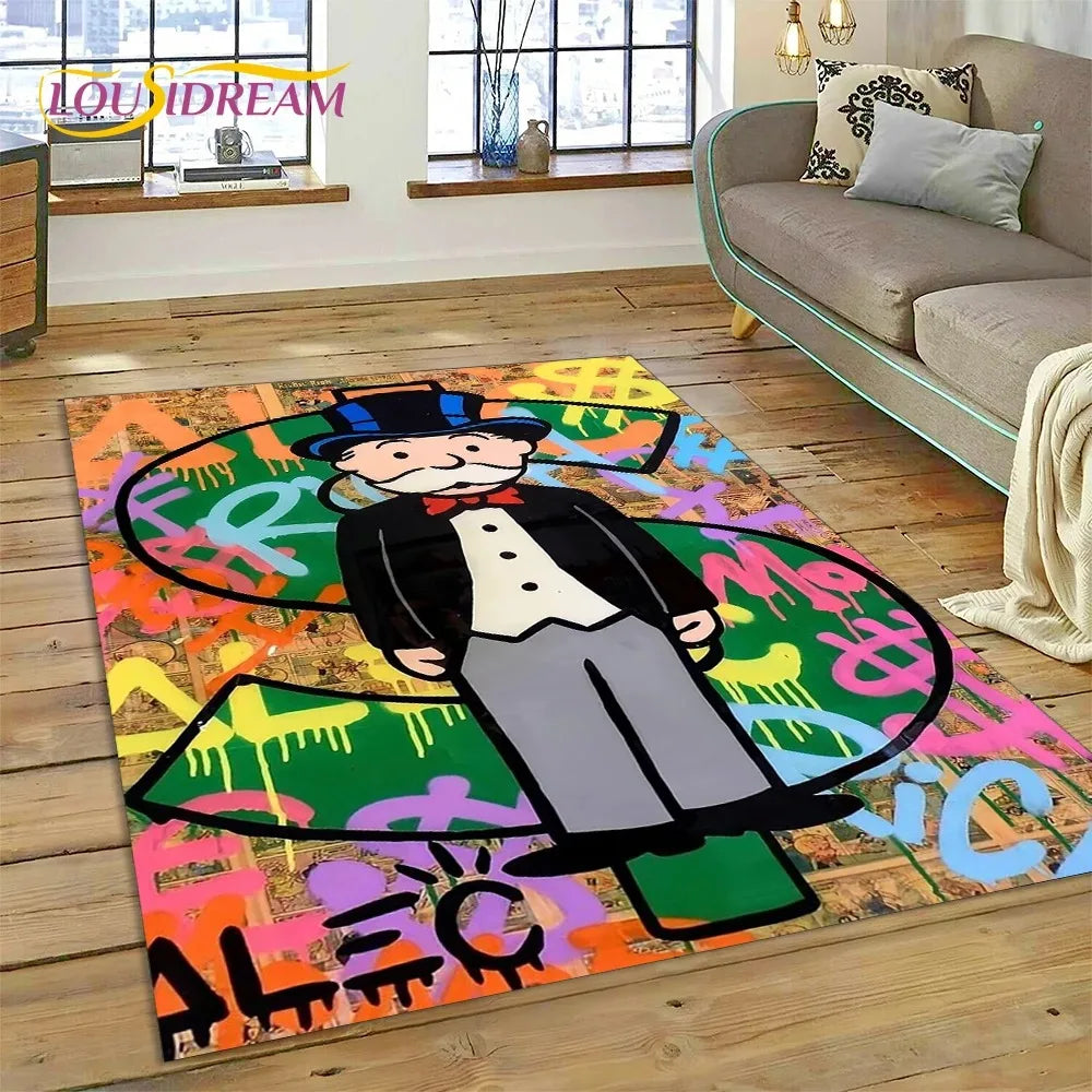 Navak Carpet Game Dollar Monopoly Cartoon Carpet Cute Money Rug For Living Room Bedroom Home Bathroom Floor Mat Non-slip Decoration Sofa