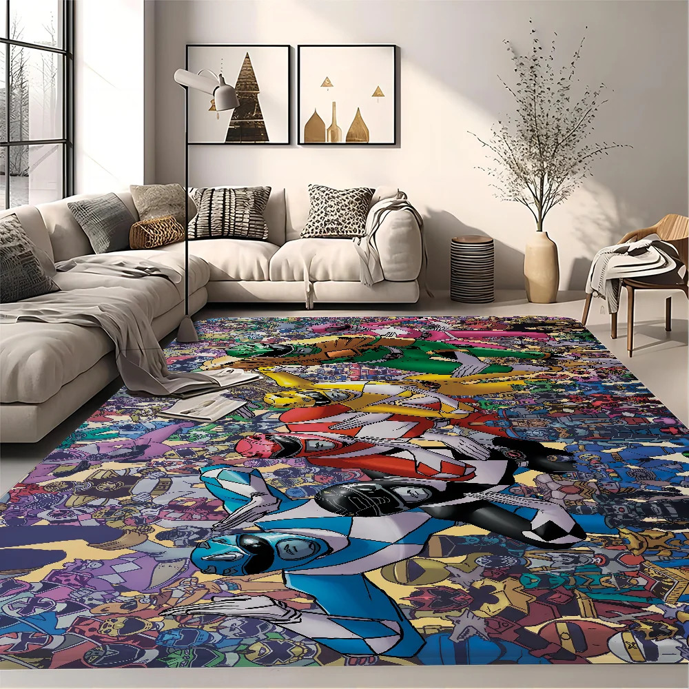 Navak Carpet Mighty Morphin Power Rangers Floor Bathroom Mat Kids Room Bedroom Decoration Balcony Anti-Slip Doormat Living Room Welcome Rug