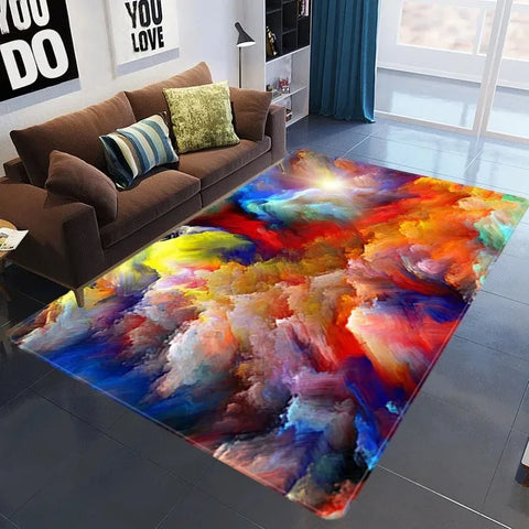 Navak Carpet 3D Galaxy Space Star Carpet Home Bedroom Living Room Decorative Floor Mat Bathroom Room Non-Slip Carpet Door Mat