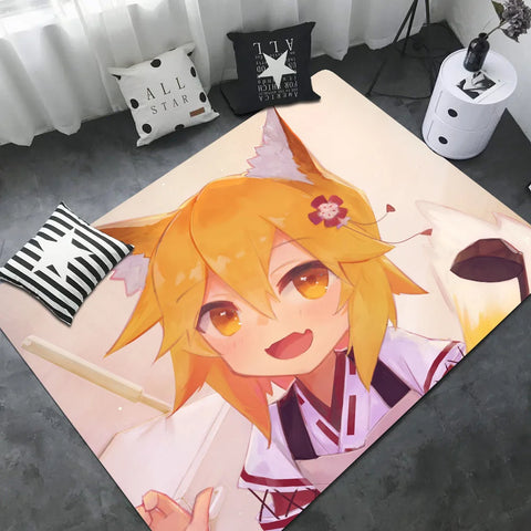 Navak Carpet The Helpful Fox Senko-san Floor Mat Non-Slip Laundry Room Mat Laundry Decor Balcony Child Living Room Bedside Mats