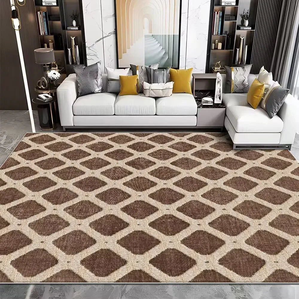 Navak Carpet Modern Imitation Cowhide Luxury Living Room Carpet Sofa Area Rugs Bedroom Large Decorative Rug Washable Porch Anti-Slip Mat