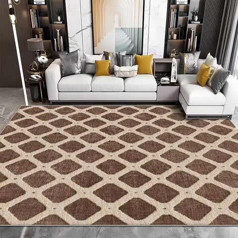 Navak Carpet Modern Imitation Cowhide Luxury Living Room Carpet Sofa Area Rugs Bedroom Large Decorative Rug Washable Porch Anti-Slip Mat