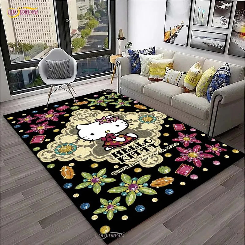 Navak Carpet Hello Kitty kawaii Cartoon Anime Carpet for Living Room Bedroom Rug Kitchen Door Kids Un-slip Floor Mat Alfombra Birthday gift