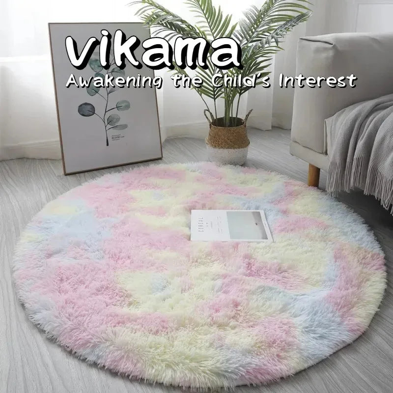 Navak Carpet Exclusive Picks Cute Non-slip round Soft Shaggy Rug Modern round Rugs for Kids Bedroom Fluffy Shaggy round Rugs for Baby Room