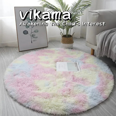 Navak Carpet Exclusive Picks Cute Non-slip round Soft Shaggy Rug Modern round Rugs for Kids Bedroom Fluffy Shaggy round Rugs for Baby Room