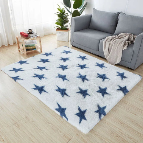 Navak Carpet Soft Long Plush Bedroom Rug Living Room Fluffy Gradient Carpet Mats Tie Dyeing Floor Carpets Bay Window Home Decor Rugs