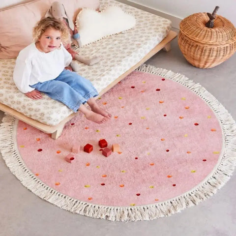 Navak Carpet Exclusive Picks Summer Ins Floor Mats, Round French Bedroom Floor Mats, Children's Room Sofa, Coffee Table, Wardrobe Mat, Home Decoration