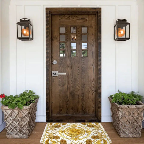 Navak Carpet Luxury Golden Lion European Floral Front Floor Door Entrance Mats Outdoor Bathroom Kitchen Doormat Living Room Carpet Rug