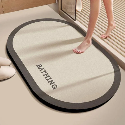 Navak Carpet Bathroom Mat, Non-Slip Absorbent Floor Rug – Quick-Dry Silicone/Algae Mud Doormat for Shower, Toilet, Washroom