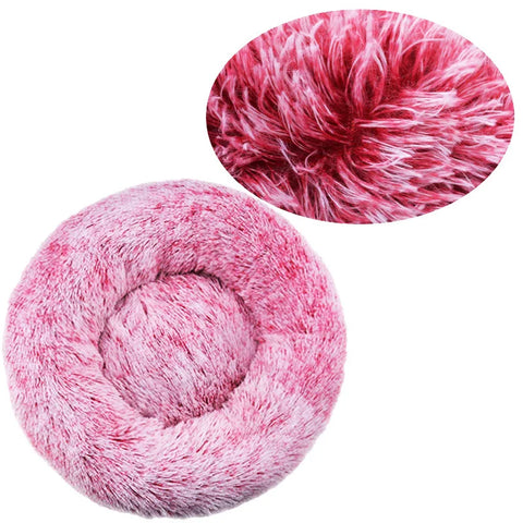 Navak Carpet  40-90cm Round Pet Bed for Large Dog Bed Super Soft Cat Bed Long Plush Dog House for Medium Dog House Winter Warm Sleeping