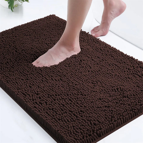 Navak Carpet Olanly Chenille Bathroom Rug Extra Soft Shaggy Bath Mat Non-Slip Bathroom Floor Mat Water Absorbent Plush Microfiber Rugs Shower