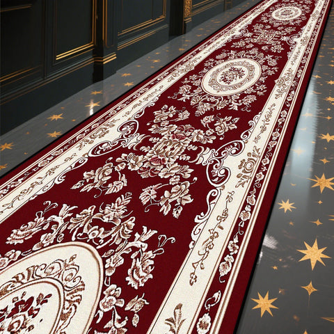 Navak CarpetLuxury Marble Corridor Carpet Hotel Hallway Runner Decoration Rugs Living Room Aisle Washable Non-slip Floor Mat Customizable