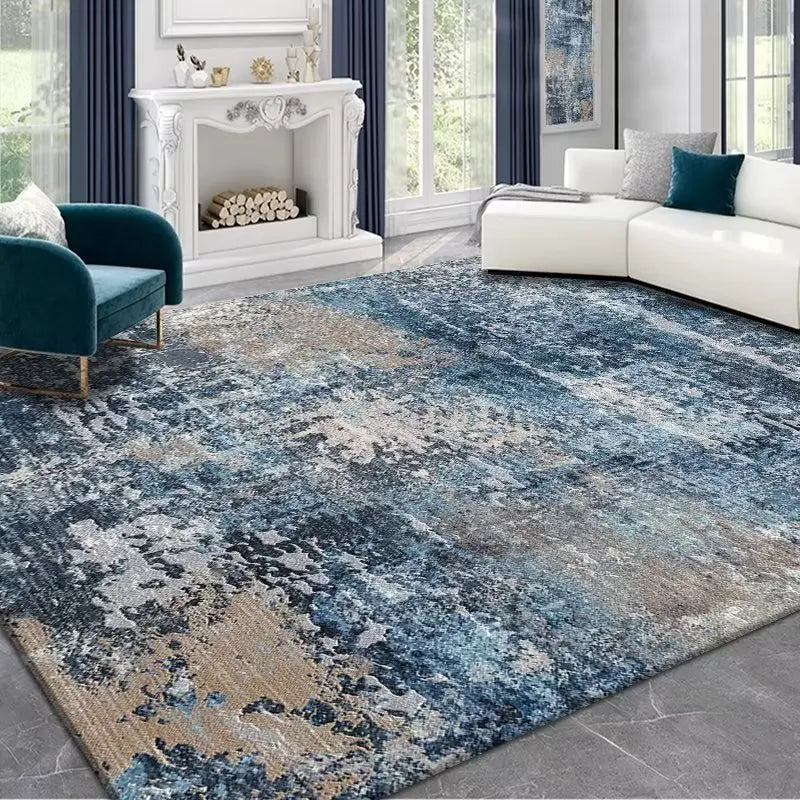 Navak Carpet modern abstract ink painting living room large area crystal velvet carpet Light luxury simple bedroom sofa non-slip rug