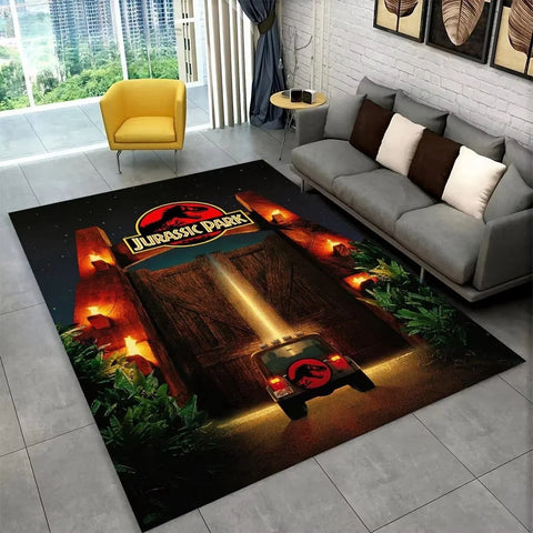 Navak Carpet 3D J-Jurassic Park Dinosaur Carpet Large Area Rug Bedroom Kids’ Playroom Floor Mat Non-Slip Living Room Decor Fun Sofa Accent