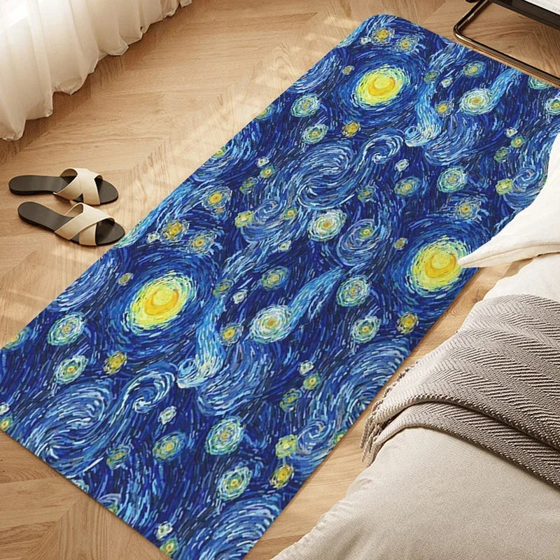 Navak Carpet Bedroom Rug D-Van D-Gogh Art Carpet for Kitchen Living Room Bath Hallway Foot Mat Slip-resistant Custom Doormat Entrance Door