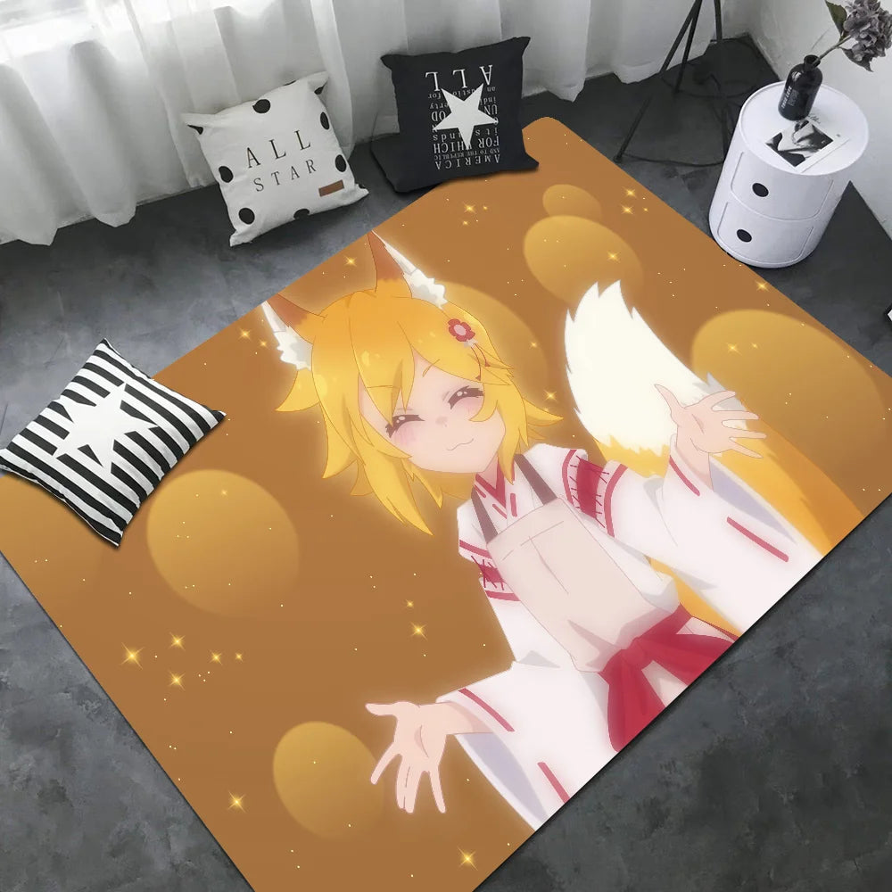 Navak Carpet The Helpful Fox Senko-san Floor Mat Non-Slip Laundry Room Mat Laundry Decor Balcony Child Living Room Bedside Mats