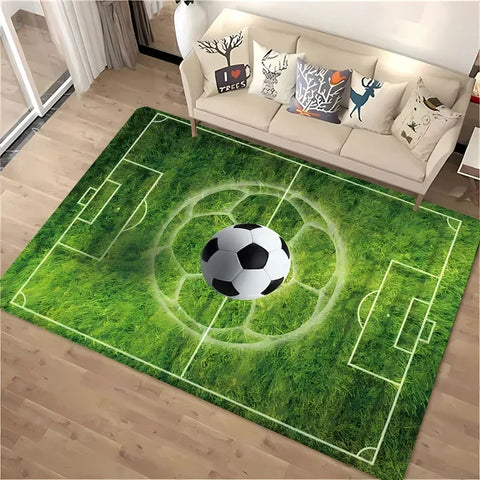 Navak Carpet Ball Sports Themed Carpet Cartoon Soccer Floor Mat for Kids Bedroom Decor Football Large Area Rugs Home Living Room Hallway Rug