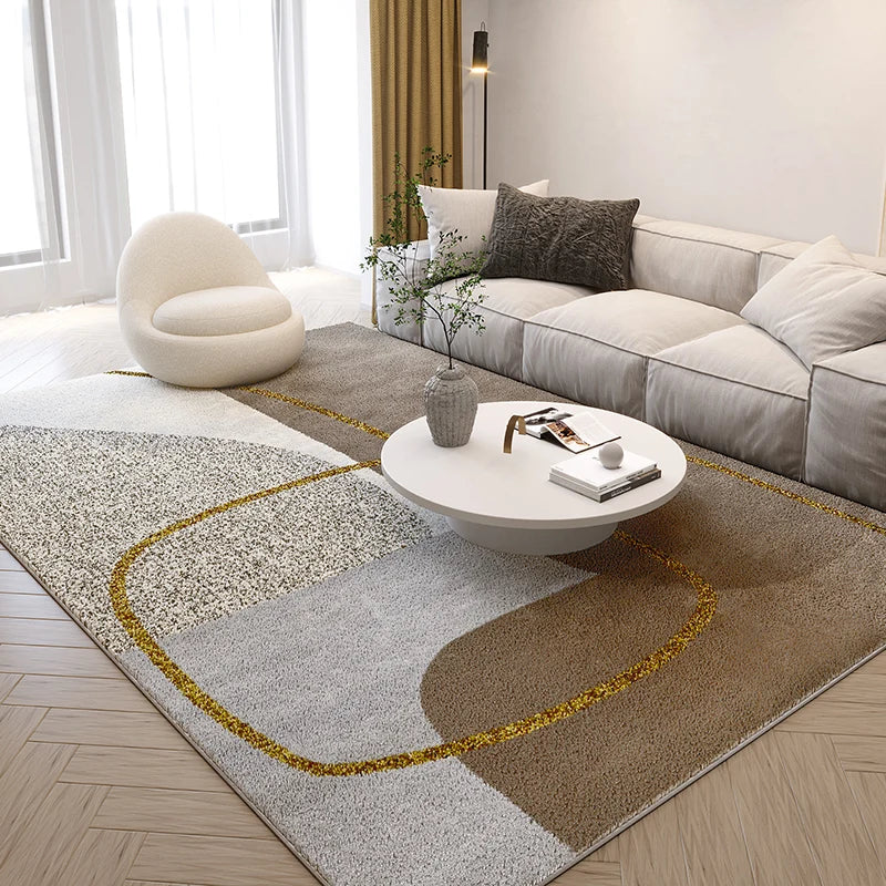 Navak Carpet Nordic Style Living Room Decoration Plush Carpet Abstract Art Design Rugs for Bedroom Simple Line Soft Rug Home Thick Floor Mat