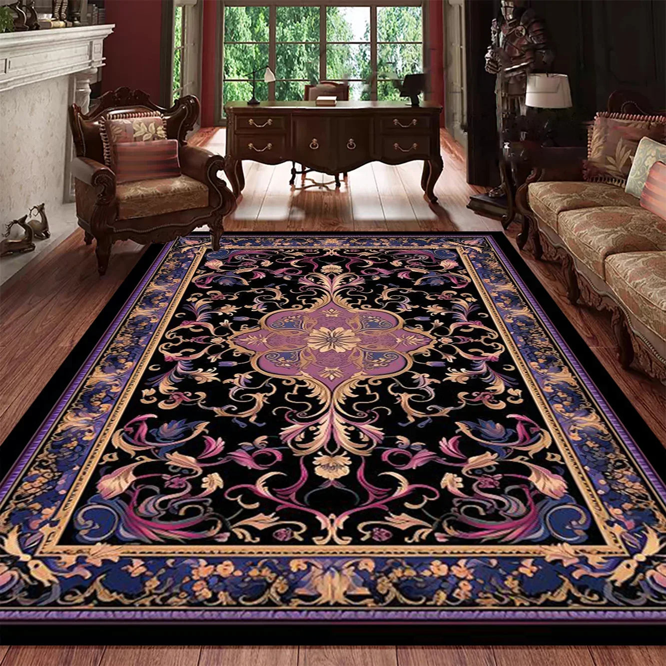 Navak Carpet Classic Persian Style Luxury Rug Elegant Washable Carpet for Living Room Bedroom Sophisticated Home Decor Floor Mat Kitchen Mat