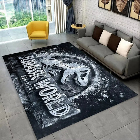 Navak Carpet 3D J-Jurassic Park Dinosaur Carpet Large Area Rug Bedroom Kids’ Playroom Floor Mat Non-Slip Living Room Decor Fun Sofa Accent