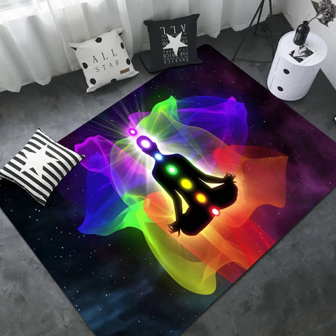 Navak Carpet Rainbow 7 Chakra Mandala Bohemia Yoga Door Mat Washable Non-Slip Living Room Sofa Chairs Area Mat Kitchen Welcome Doormat