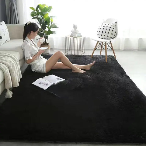 Navak Carpet Nordic Furry Rug Bedroom Carpet Living  Room Modern Decoration Hairy Carpets Large Size Black Gray Pink Beige Non Slip Mat